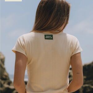 Daily drills x Ella rose pointelle baby tee in cream, M/L NWT